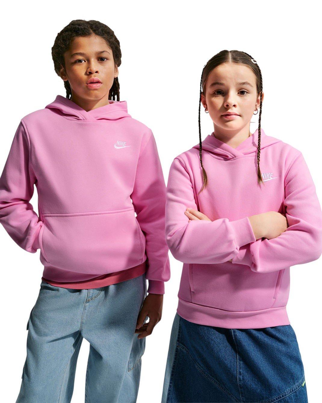 Nike Big Kids' Sportswear Club Fleece Pullover Hoodie - Pink - PINK